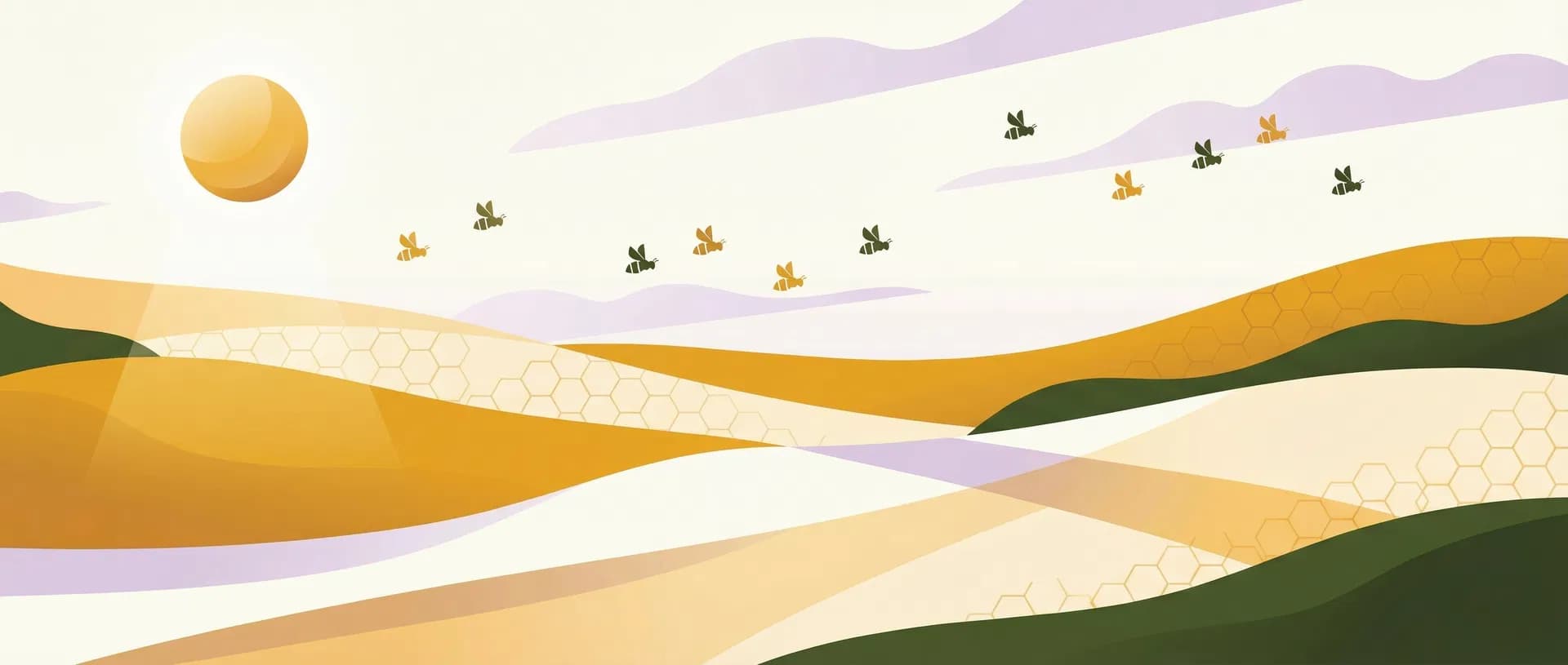 Bee.games hero background - Golden Meadow landscape